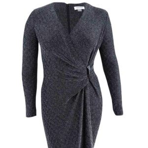 Calvin Klein Women's Plus Sz 16W Faux-Wrap